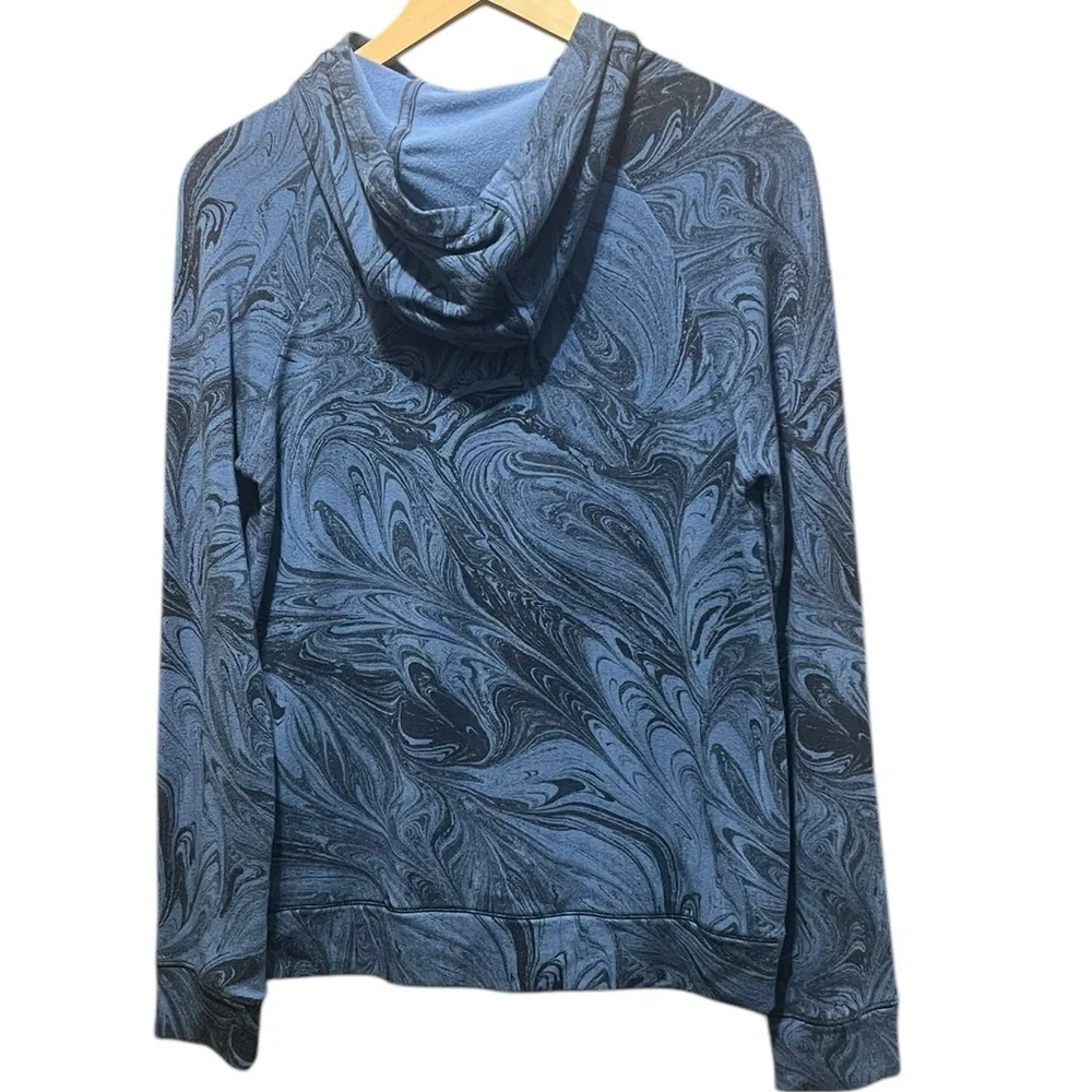 Athleta Girl In Your Element Hoodie 2.0 Sumi Marble‎ Blue Soft Modal Size XXL